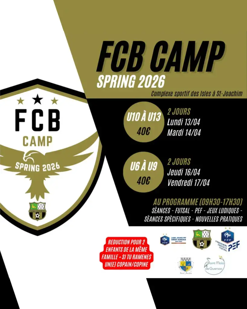Stage FCB Camp Spring sur les vacances d'Avril