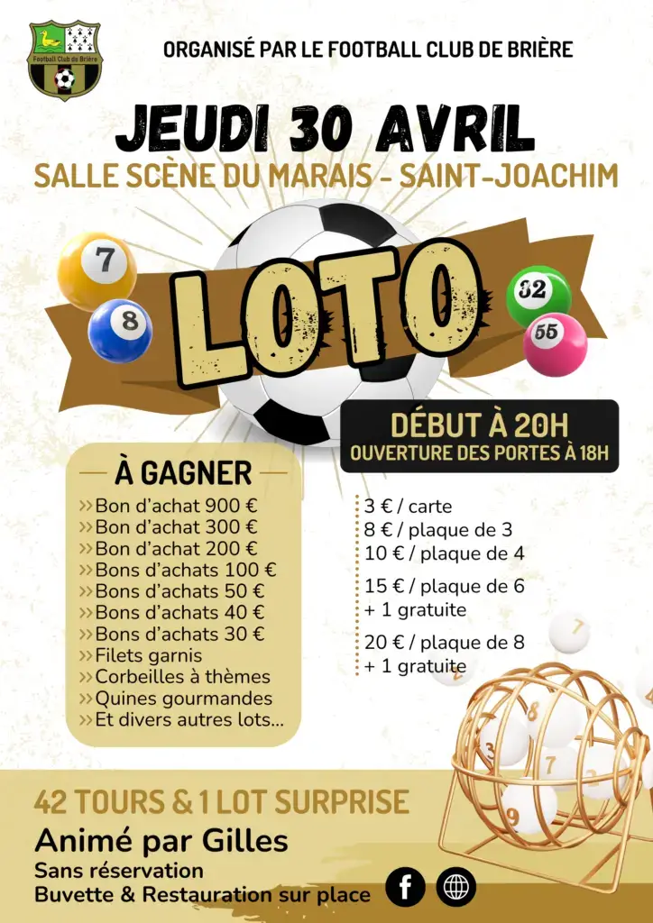 Loto du 30 Avril à Saint-Joachim