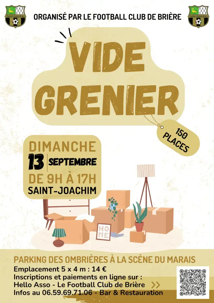 Vide Grenier à Saint-Joachim le 14 Septembre