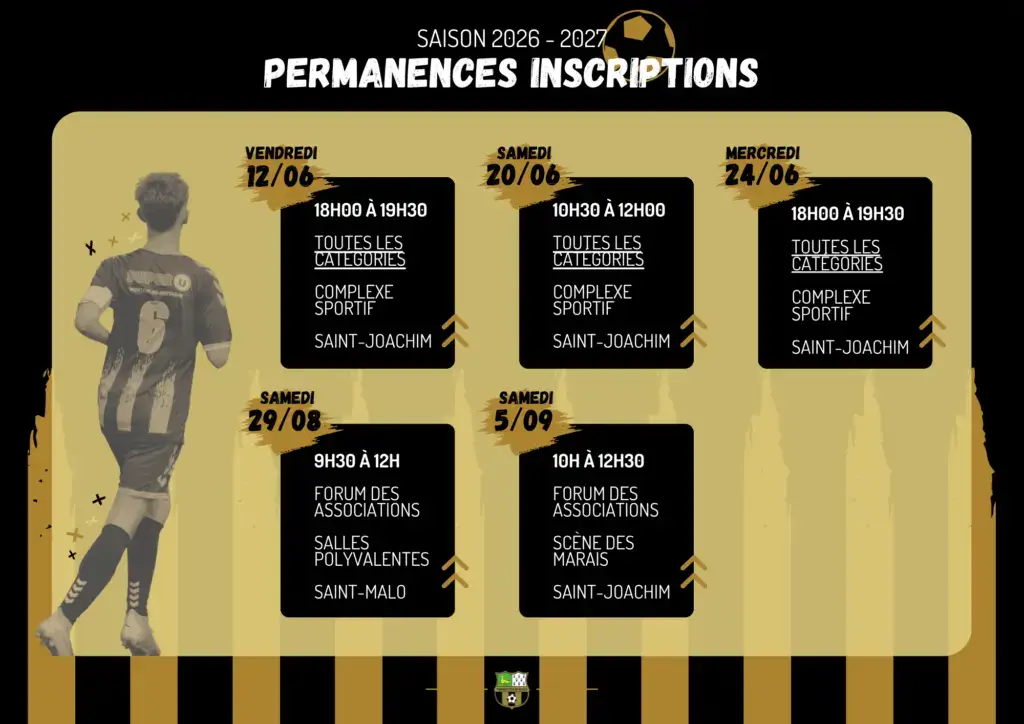 Calendrier des permanences d'inscriptions